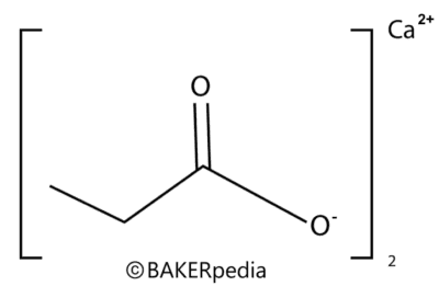 化学结构丙酸钙，一种用于烘烤的霉菌抑制剂。