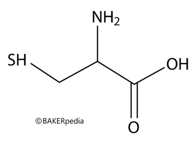 L-半胱氨酸的化学结构。