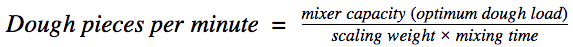 计算混合器可以提供的面团数量的公式