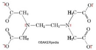 EDTA的化学结构。
