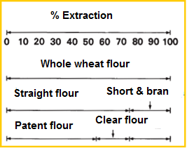 全小麦粉，直级面粉，专利面粉和透明面粉的关系