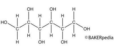 山梨糖醇的化学结构。